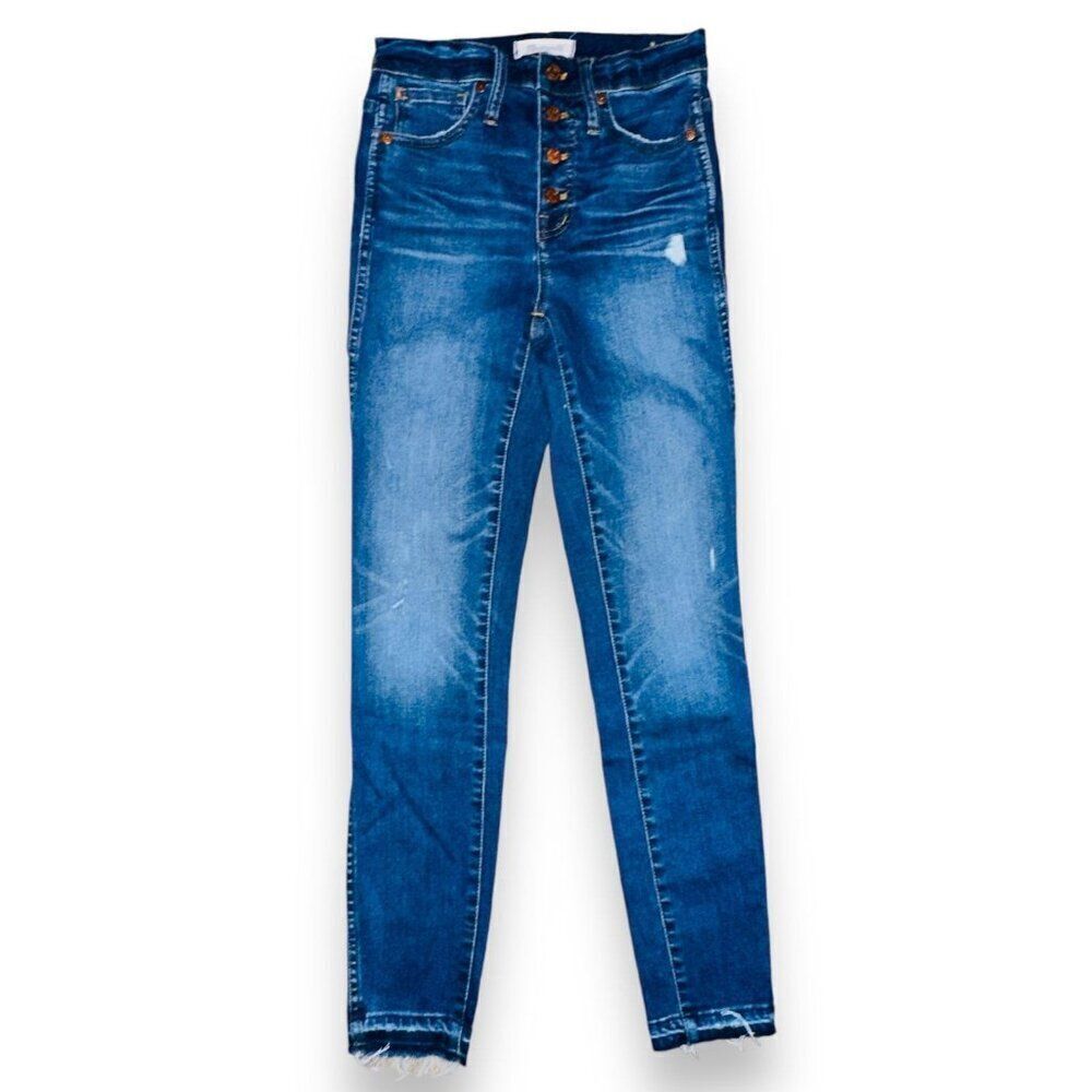 FB7 Madewell High Rise Skinny Jeans Button Fly Size 25 Women's Denim
